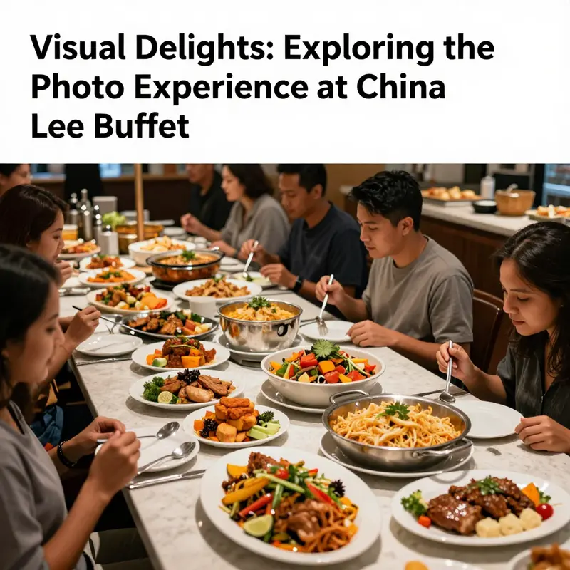 A vibrant buffet selection at China Lee Buffet surrounded by happy diners, showcasing an array of delicious dishes.