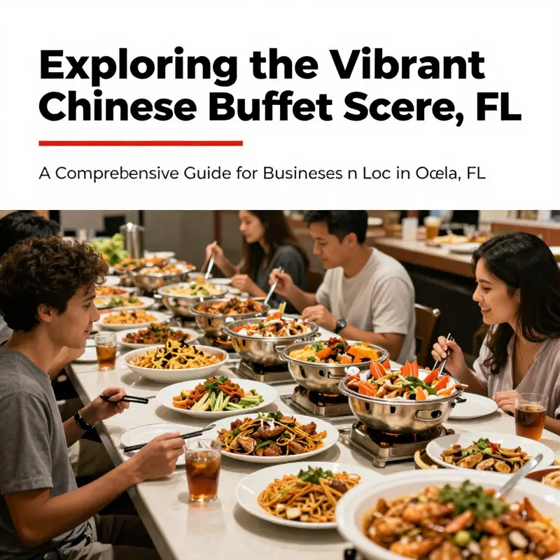 A panoramic view of a Chinese buffet showcasing a wide array of food and happy customers.