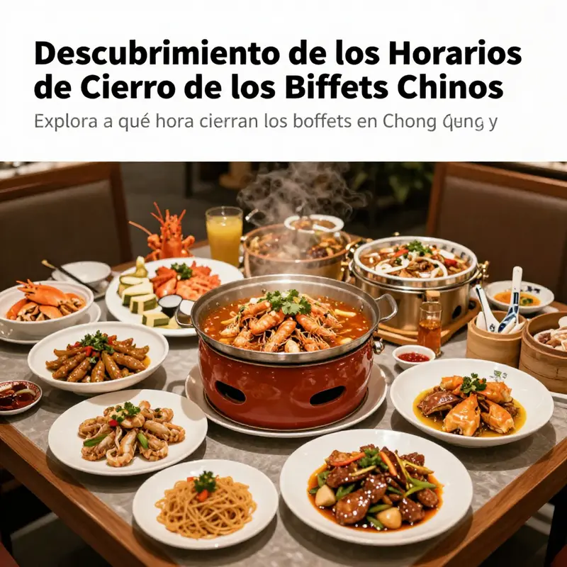 Platos variados de un buffet chino en un ambiente acogedor y vibrante.