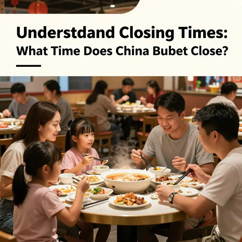 The exterior of China Buffet, highlighting its closing time at 8:30 PM.