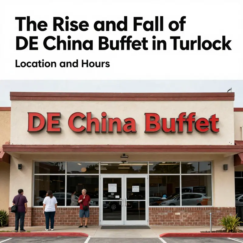 The welcoming facade of DE China Buffet in Turlock, a favorite dining spot for locals.
