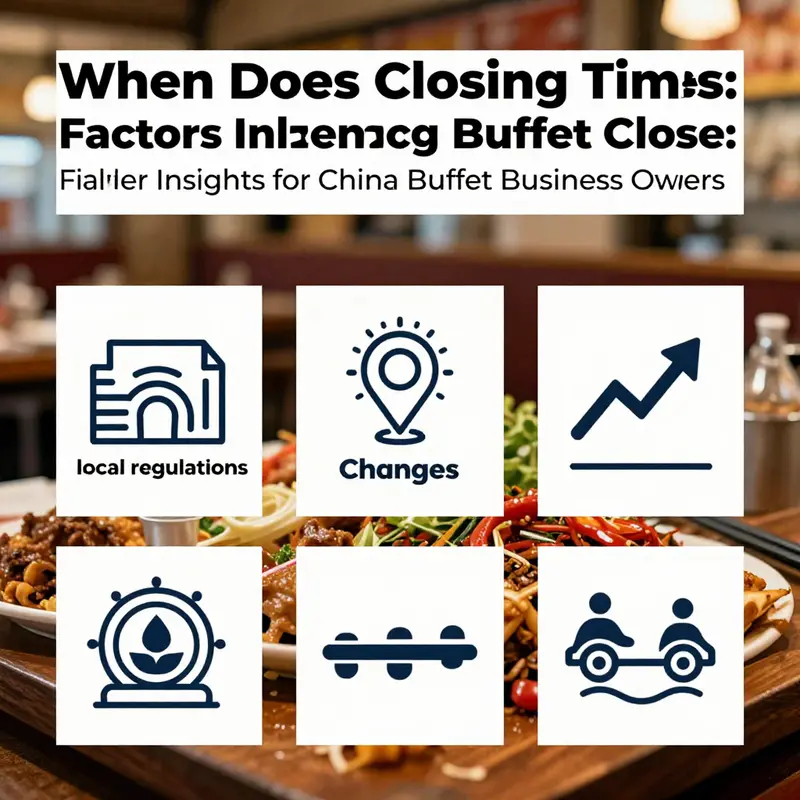 A detailed schedule represents the closing times for China Buffet locations throughout the week.