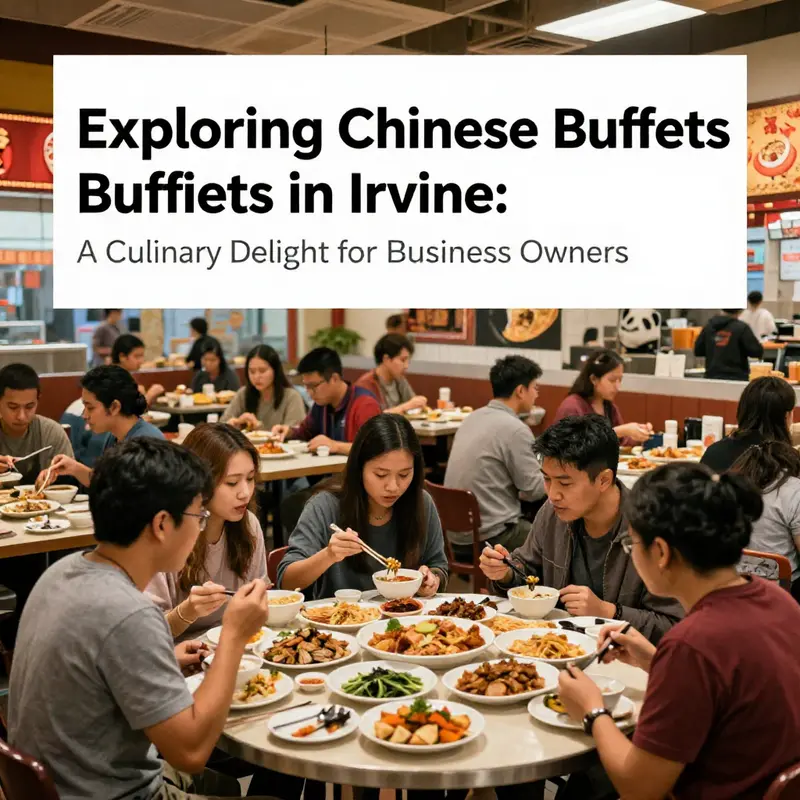 A bustling Chinese buffet restaurant in Irvine filled with diners enjoying a variety of dishes.
