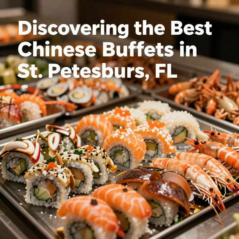 A wide array of dishes served at one of St. Petersburg’s top Chinese buffets, attracting many diners.