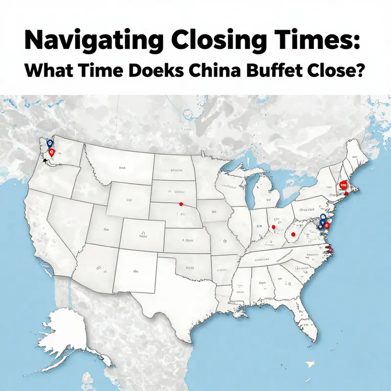 China Buffet’s closing hours displayed prominently outside a bustling restaurant, indicating its timing for potential diners.