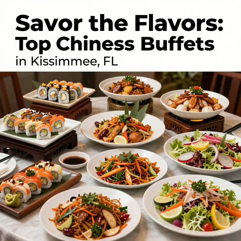 A colorful spread at a top-rated Chinese buffet, showcasing the culinary diversity available in Kissimmee.
