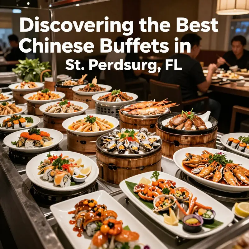 A wide array of dishes served at one of St. Petersburg’s top Chinese buffets, attracting many diners.