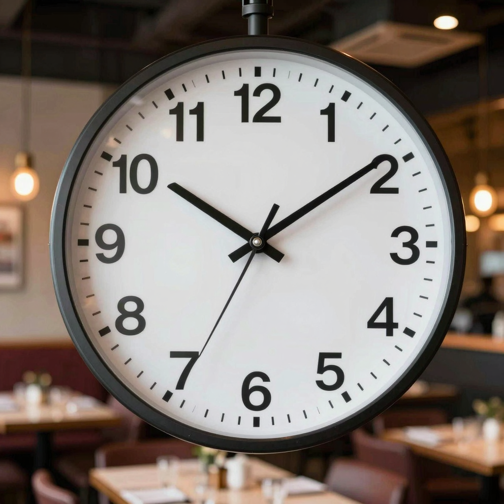 Clock in Restaurant Setting