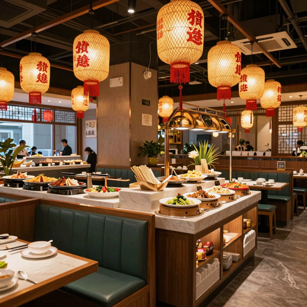 Interior of a China Buffet restaurant