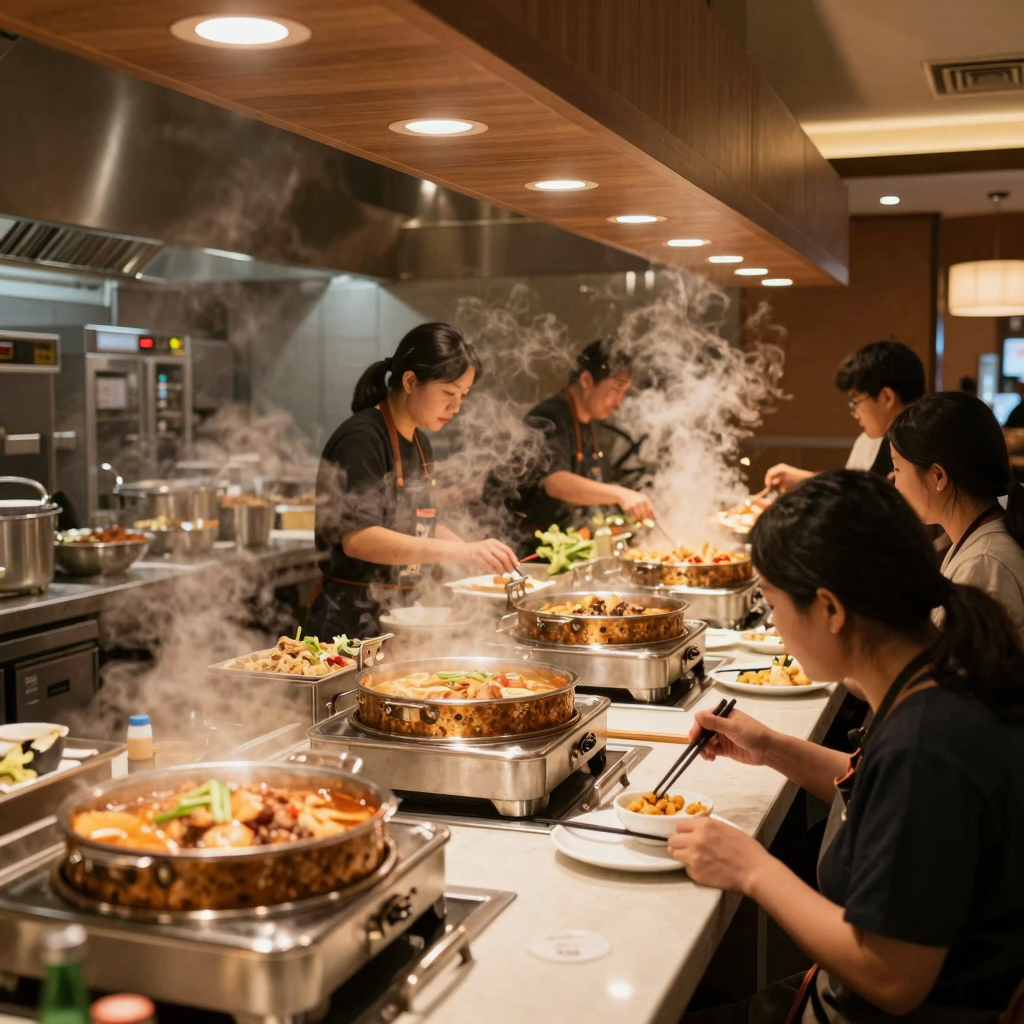 The warm, welcoming dining room of A+ China Buffet in Omaha, where customers enjoy an all-you-can-eat experience.