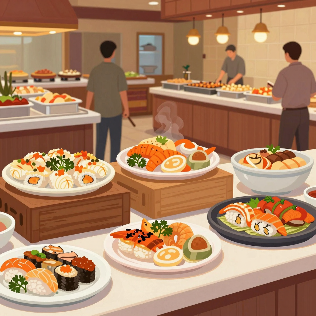 Buffet dining experience at A Plus China Buffet