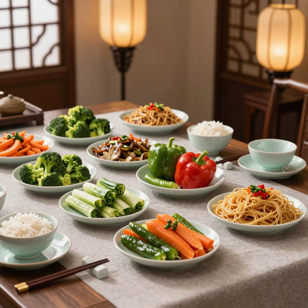 Traditional Chinese Buffet Setting