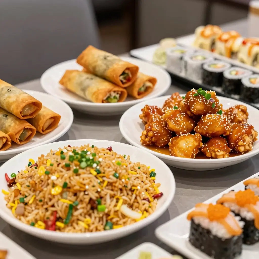 Close-up shots of popular Chinese dishes