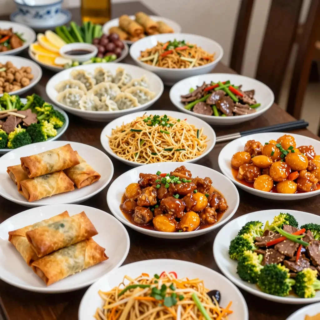 Traditional Chinese Buffet Spread