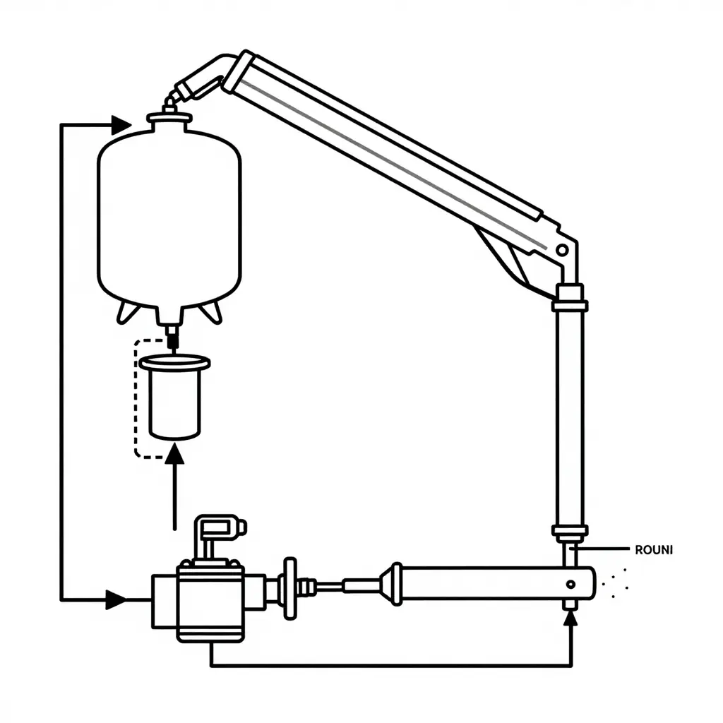 Schematic of a concrete pump truck hydraulic circuit showing oil flow from reservoir through pump, filter stage, control valve, and cylinder, with contamination entry points at the rod seal and breather